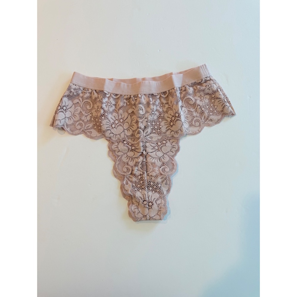 HAH Spin Me Panty Sheer Violet Floral Lace NEW M